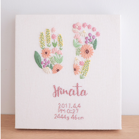 春のお花畑をイメージした刺繍